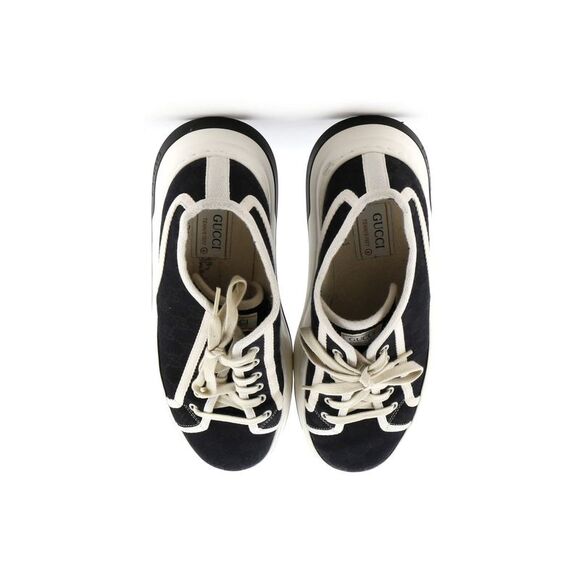 Gucci Men's Tennis Trek Sneakers GG Canvas Black, White - Picture 2 of 6